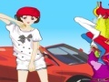 leikur Active Girl Besides Car