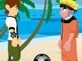 leikur Naruto and Ben 10 play volleyball