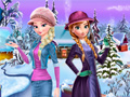 leikur Elsa and Anna Winter Dress Up