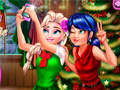 leikur Ladybug And Elsa Xmas Selfie