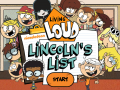 leikur The Loud House: Lincolns List  