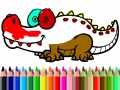 leikur Back To School: Aligator Coloring