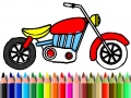 leikur Back To School: Motorbike Coloring
