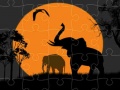 leikur Elephant Silhouette Jigsaw