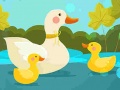 leikur Mother Duck and Ducklings Jigsaw
