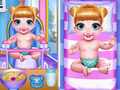 leikur Twins Lovely Bathing Time