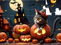 leikur Jigsaw Puzzle: Halloween Cat