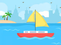leikur Coloring Book: Boat On Sea