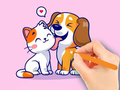 leikur Coloring Book: Dog And Cat