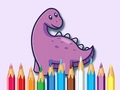 leikur Coloring Book: Dinosaur With Flowers
