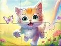 leikur Jigsaw Puzzle: Kitten With Butterfly