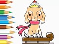 leikur Coloring Book: Dog-Riding-Sled