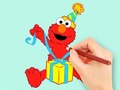 leikur Coloring Book: Elmo Gift