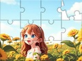 leikur Jigsaw Puzzle: Sunflower Girl