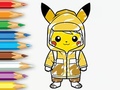 leikur Coloring Book: Raincoat Pikachu