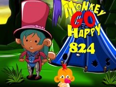 leikur Monkey Go Happy Stage 824