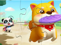 leikur Jigsaw Puzzle: Little Panda Play With Pet