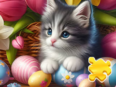 leikur Jigsaw Puzzle: Easter Cat