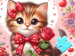 leikur Jigsaw Puzzle: Bowknot Cat