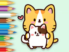 leikur Coloring Book: Hugging Cat