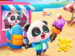 leikur Jigsaw Puzzle: Baby Panda Ice Cream Car