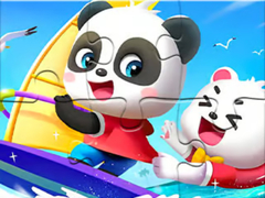 leikur Jigsaw Puzzle: Baby Panda Sailing