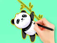 leikur Coloring Book: Panda Eat Bamboo