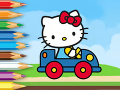 leikur Coloring Book: Hello Kitty Driving Car