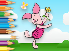 leikur Coloring Book: Piglet Holds Toy Windmill