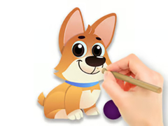 leikur Coloring Book: Dog With Toy