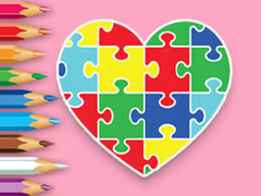 leikur Coloring Book: Heart Jigsaw