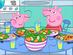 leikur Jigsaw Puzzle: Peppa Dinner Time