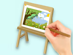 leikur Coloring Book: Paysage Drawing Board