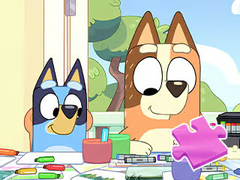 leikur Jigsaw Puzzle: Bluey Family Coloring Day