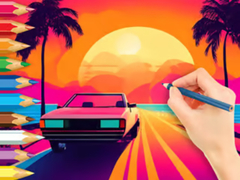 leikur Coloring Book: Sunset Driving