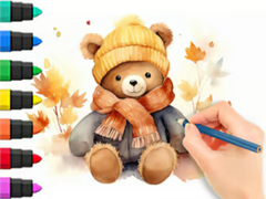 leikur Coloring Book: Autumn Bear