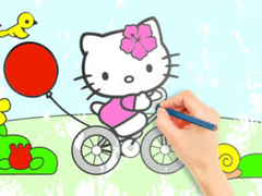 leikur Coloring Book: Hello Kitty Cycling