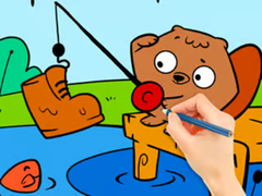 leikur Coloring Book: Fishing Squirrel