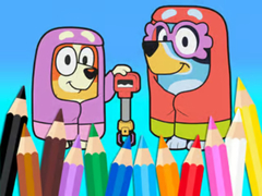 leikur Coloring Book: Bluey Flossing Grannies