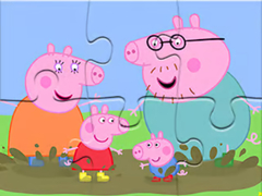 leikur Jigsaw Puzzle: Peppa Pig Muddy Puddles