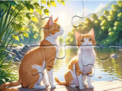 leikur Jigsaw Puzzle: Cats In Pairs