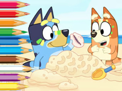 leikur Coloring Book: Bluey On The Beach