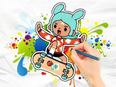 leikur Coloring Book: Toca Boca Skateboard