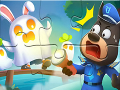 leikur Jigsaw Puzzle: Baby Panda Haunted Town