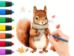 leikur Coloring Book: Autumn Squirrel