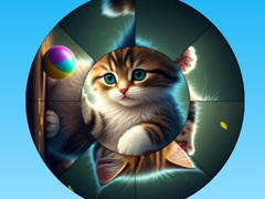 leikur Round Jigsaw Puzzle Collect Pictures with Cute Kittens