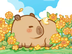 leikur Jigsaw Puzzle: Capybara In Sunflowers