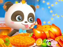 leikur Jigsaw Puzzle: Little Panda Thanksgiving Feast