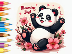 leikur Coloring Book: Little Panda Cherry Blossoms