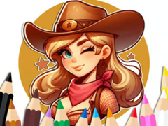 leikur Coloring Book: Cowgirl